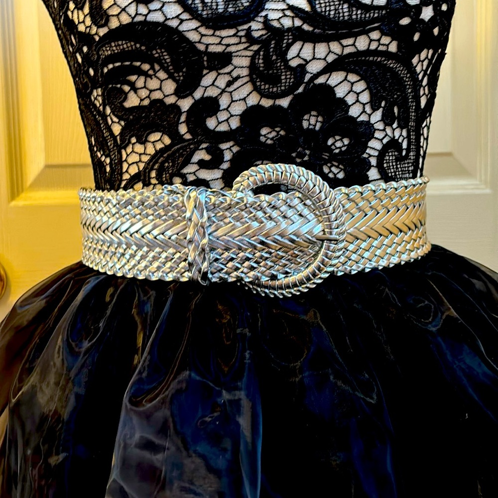 Brand New silver braided belt